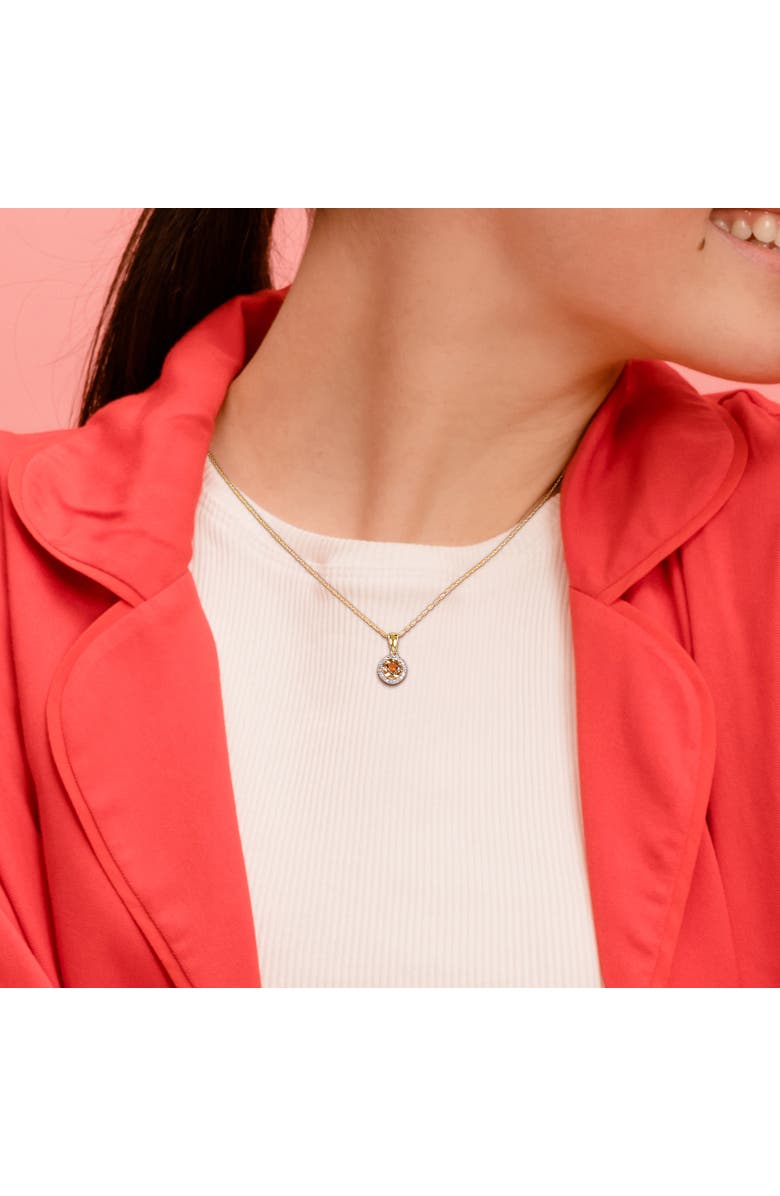 Julianna B. Gemstone & Diamond Halo Necklace 10K, Alternate, color, Citrine