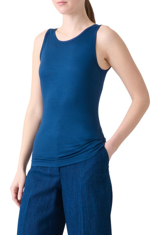 Akris Punto Dot Detail Sleeveless Stretch Modal Top In Blue