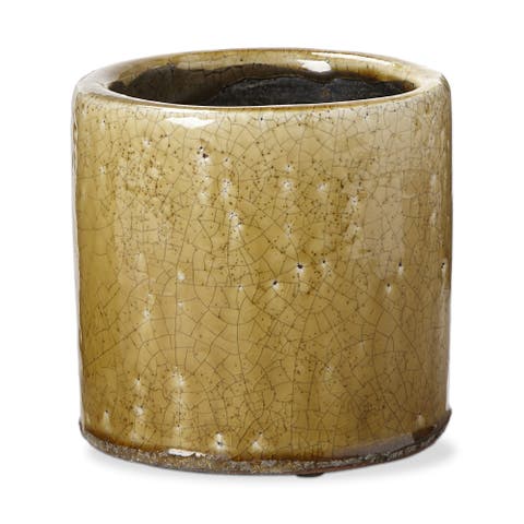 Avery Ochre Yellow Glazed Terracotta Planter 5.5L 5.5W 5.5H