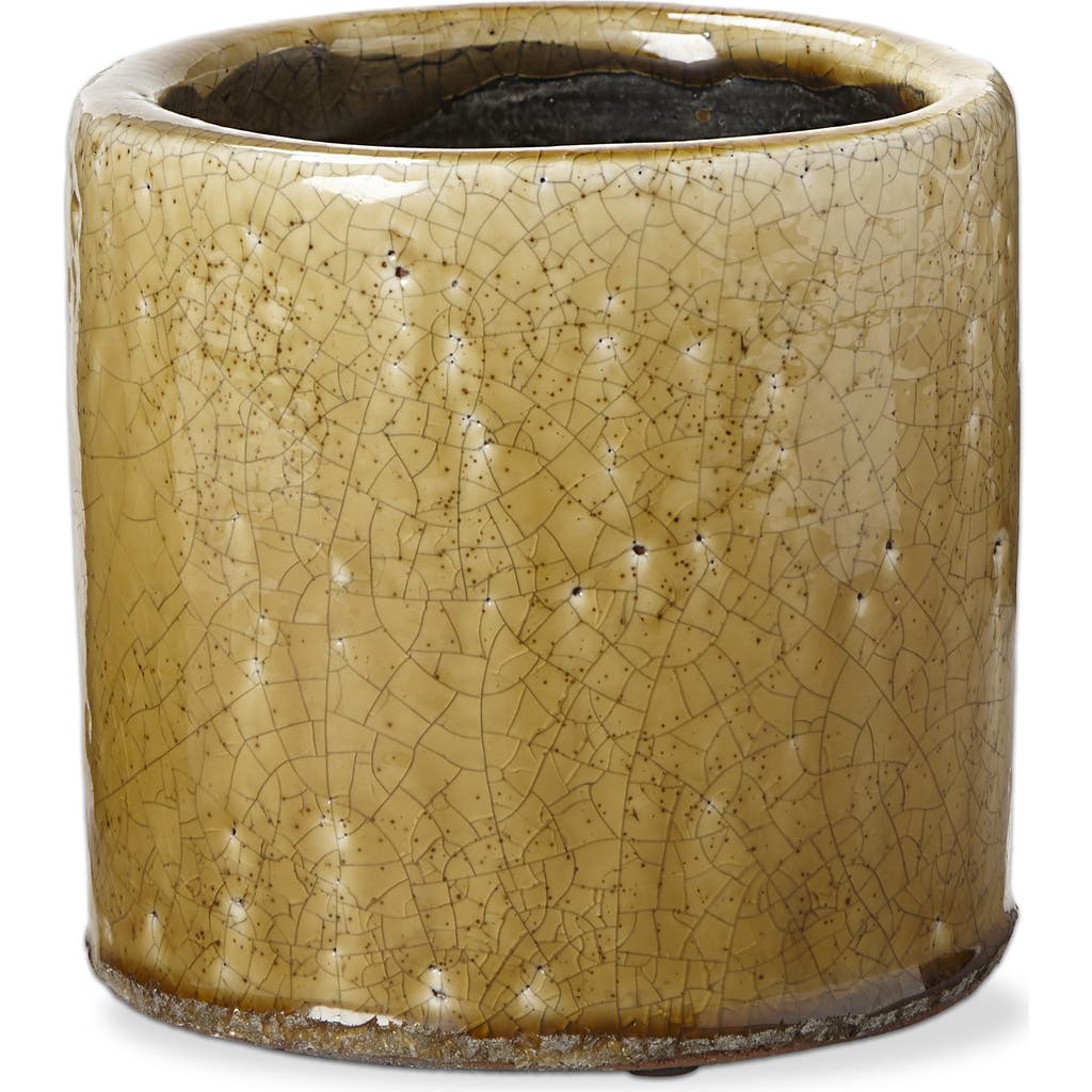 Tag Avery Ochre Yellow Glazed Terracotta Planter 5.5l 5.5w 5.5h In Yellow