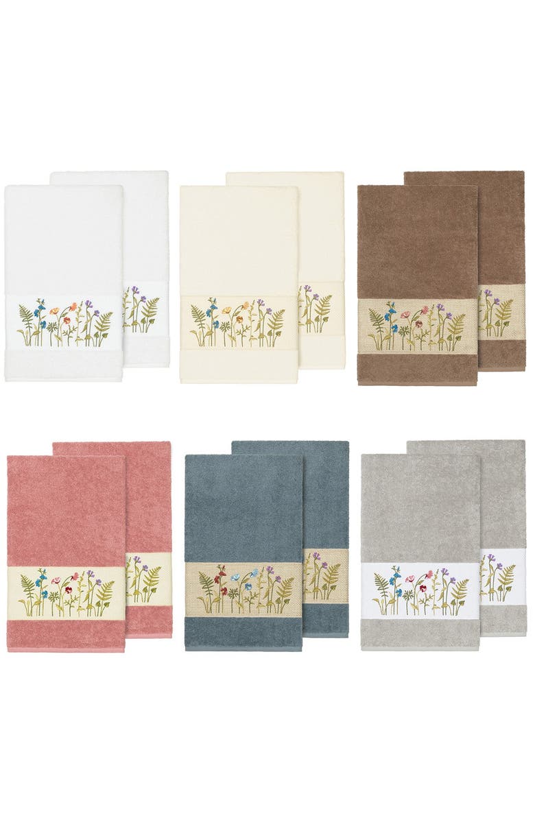 Linum Home Textiles Serenity Embellished Bath Towel - Set of 2 - White, Alternate, color, White