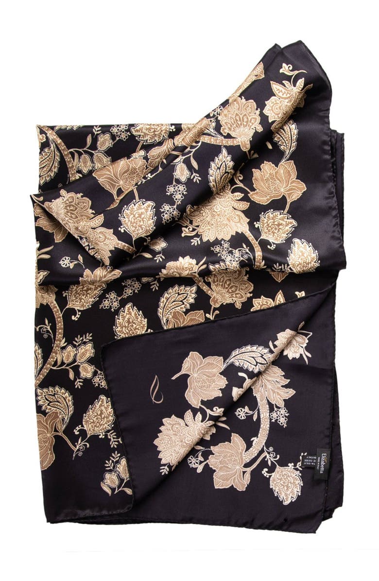 Elizabetta Esmeralda - Silk Scarf/Shawl for Women, Alternate, color, Black And Gold