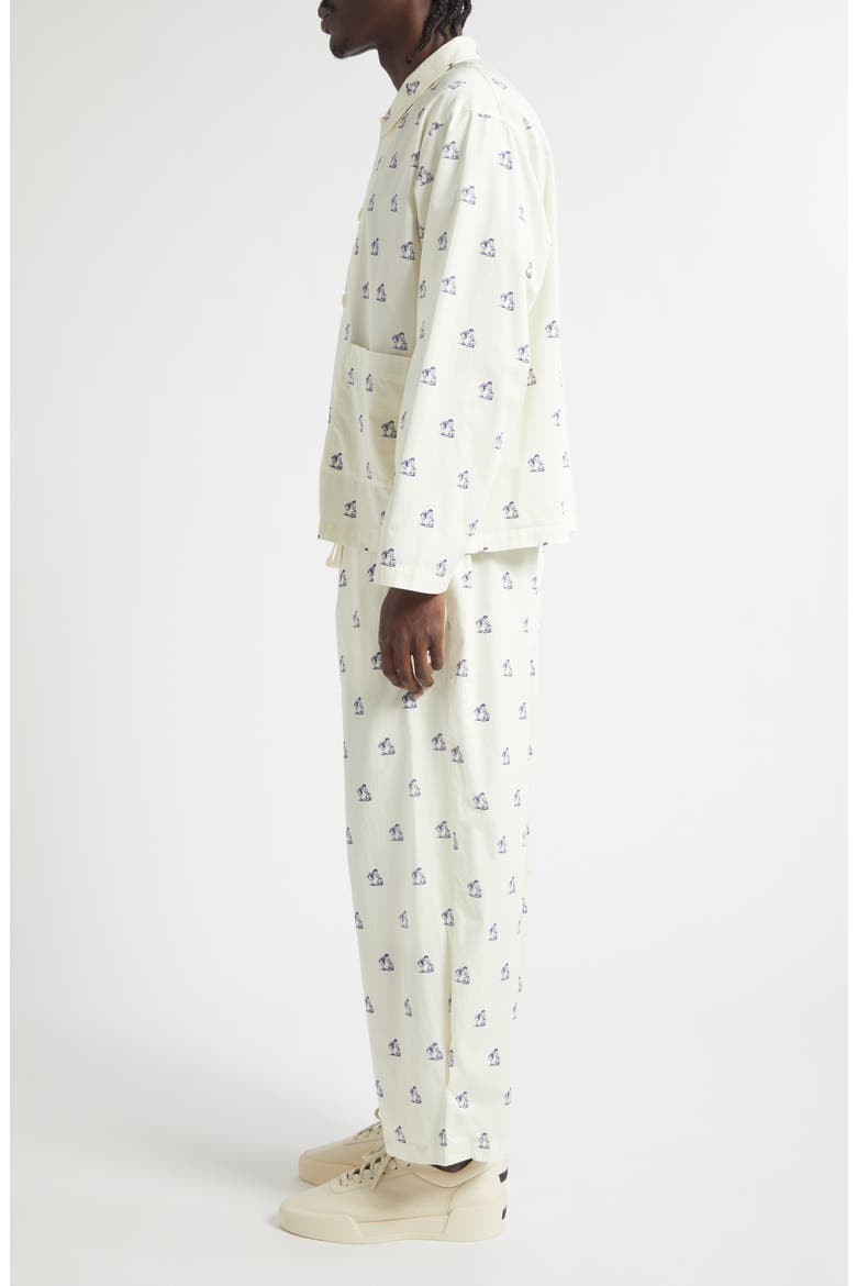 Teddy Bear Print Pajamas, Alternate, color, IVORY BASE