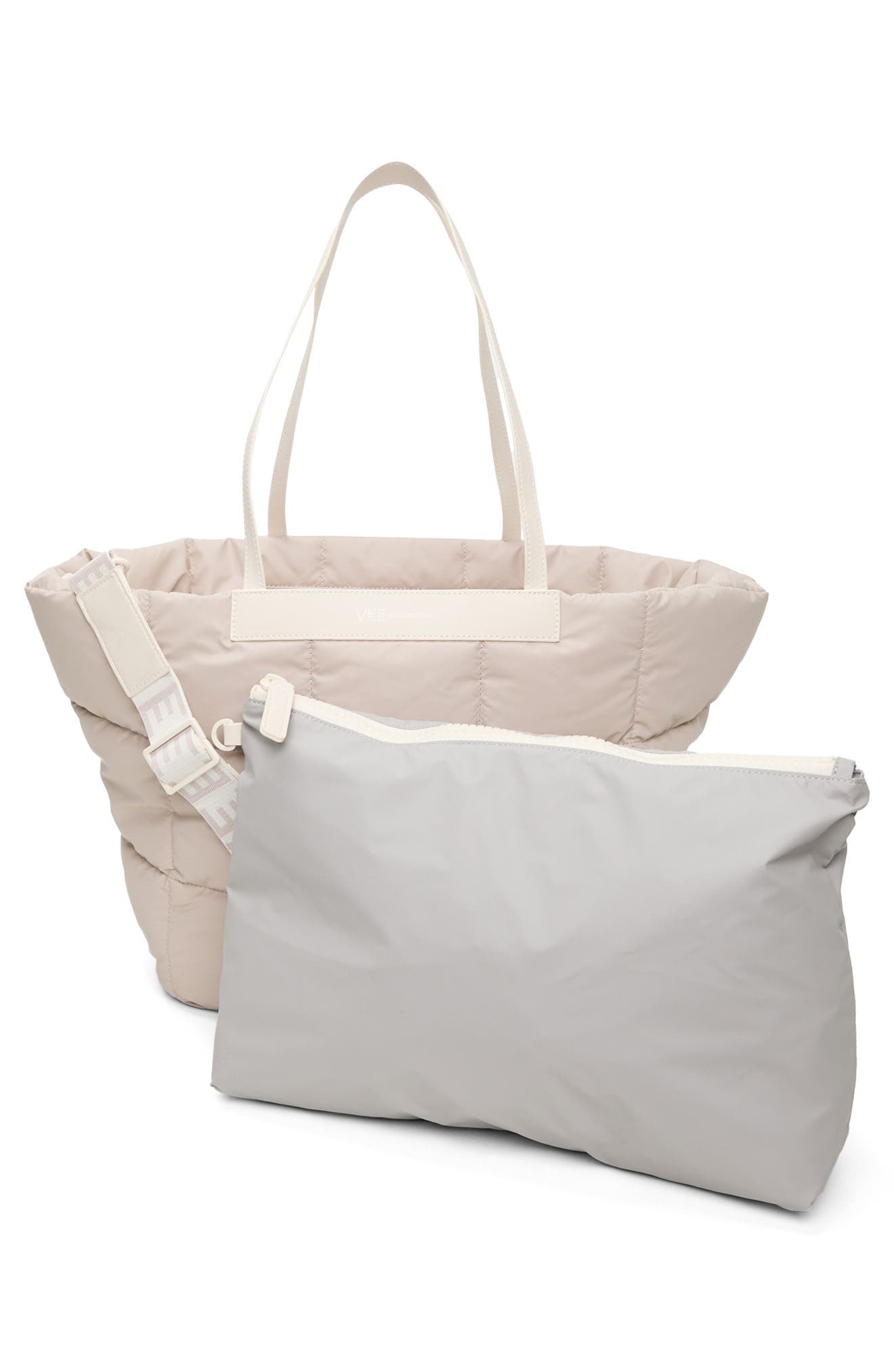 VeeCollective Porter Basque Recycled Nylon Tote, Alternate, color, Soft Taupe