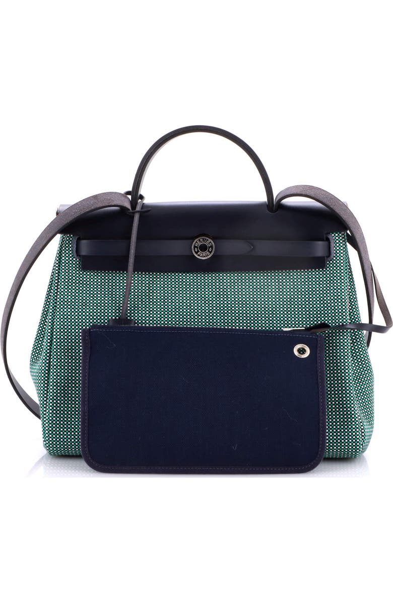 Pre-Owned Hermes Herbag Zip Criss Viking Toile and Leather 31, Alternate, color, Bleu Nuit