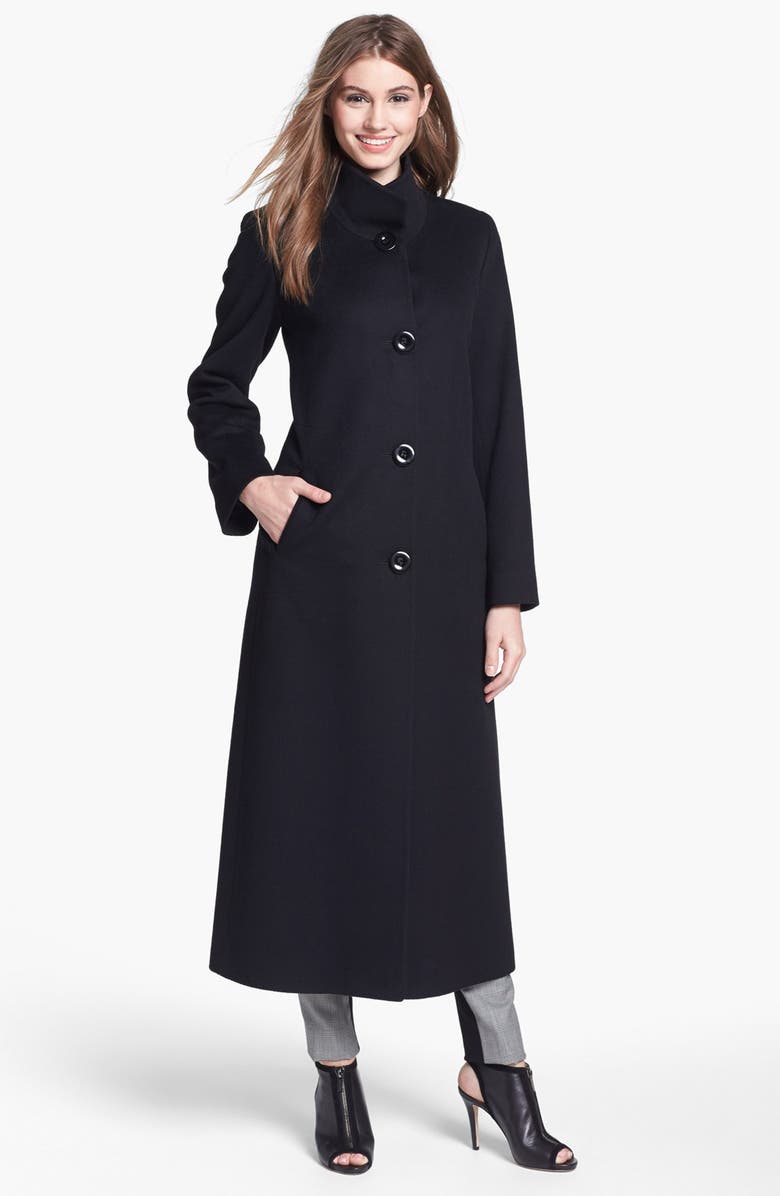 Fleurette Stand Collar Cashmere Coat, Main, color, 