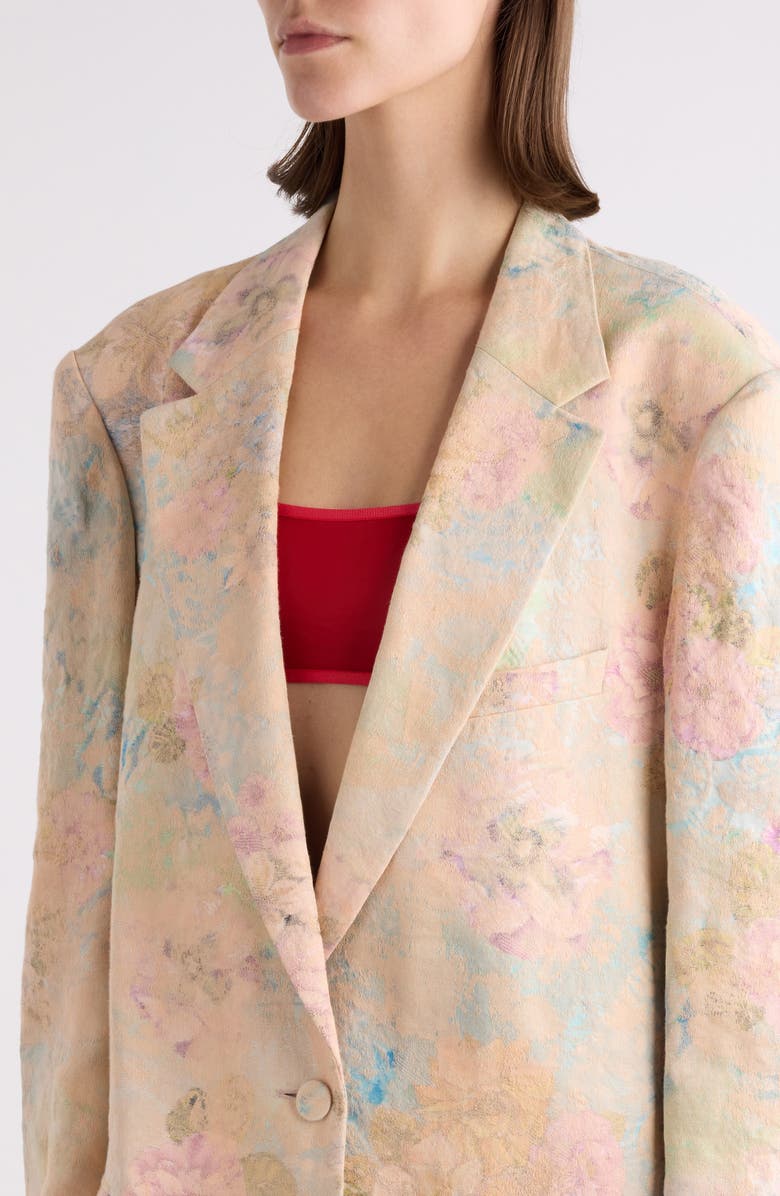 Dries Van Noten Basti Floral Jacquard Single Breasted Blazer, Alternate, color,