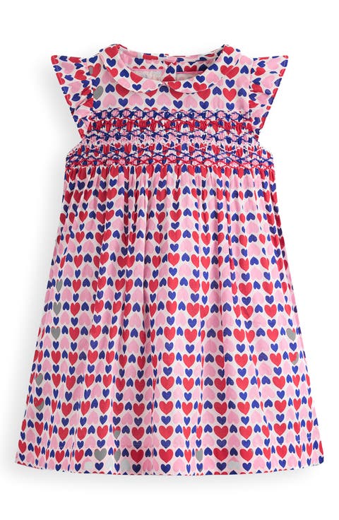 Kids' Adeline Heart Print Smocked Cotton Dress (Toddler, Little Kid & Big Kid)