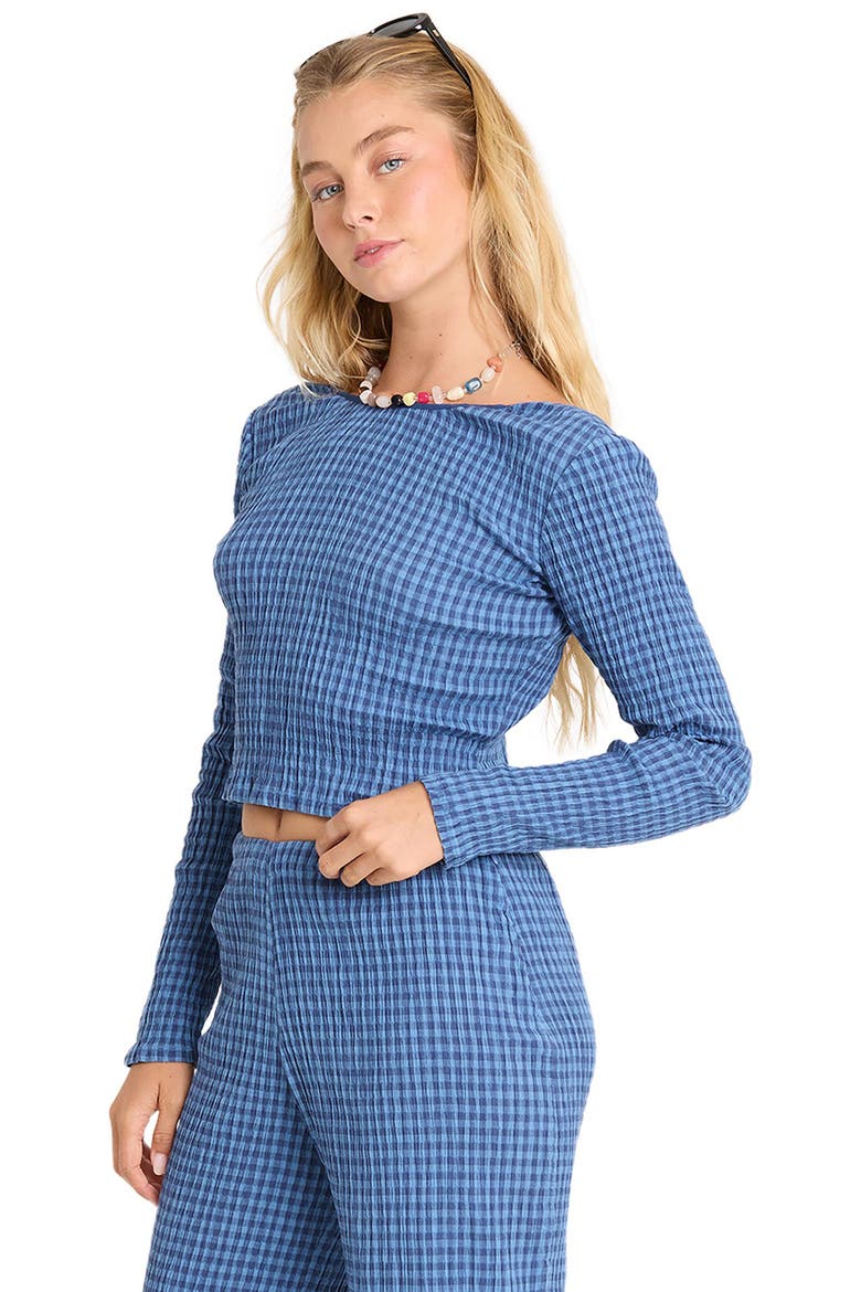 Twilight Dreamer Long Sleeve Cropped Top, Alternate, color, TRUE NAVY