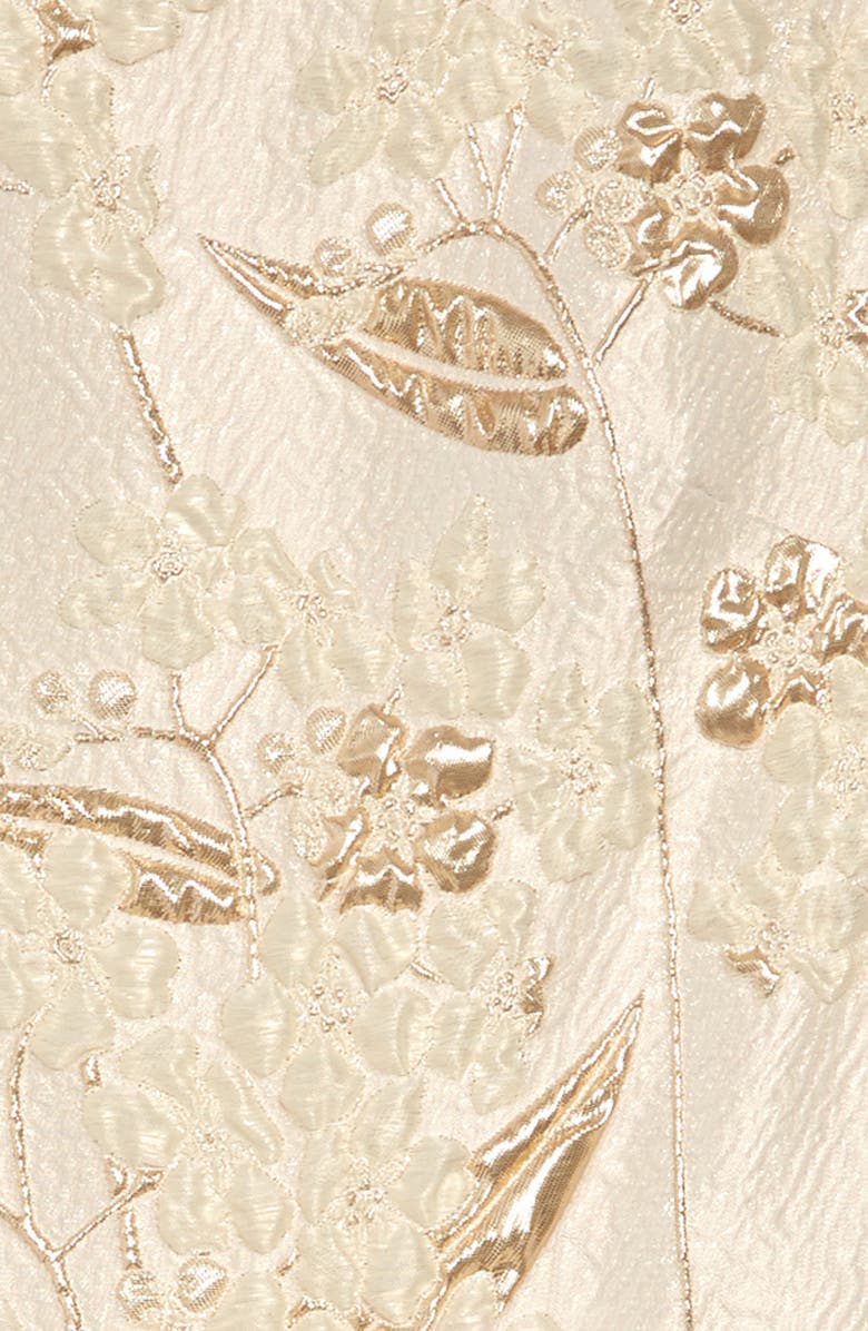 David Charles Brocade & Imitation Pearl Belted Fit & Flare Dress, Alternate, color,