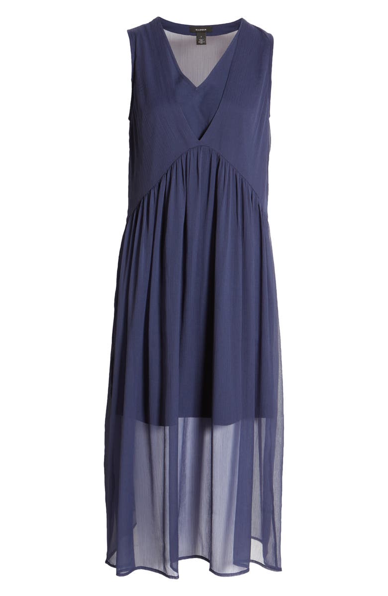 Halogen<sup>®</sup> Double V Layered Chiffon Dress, Alternate, color, 