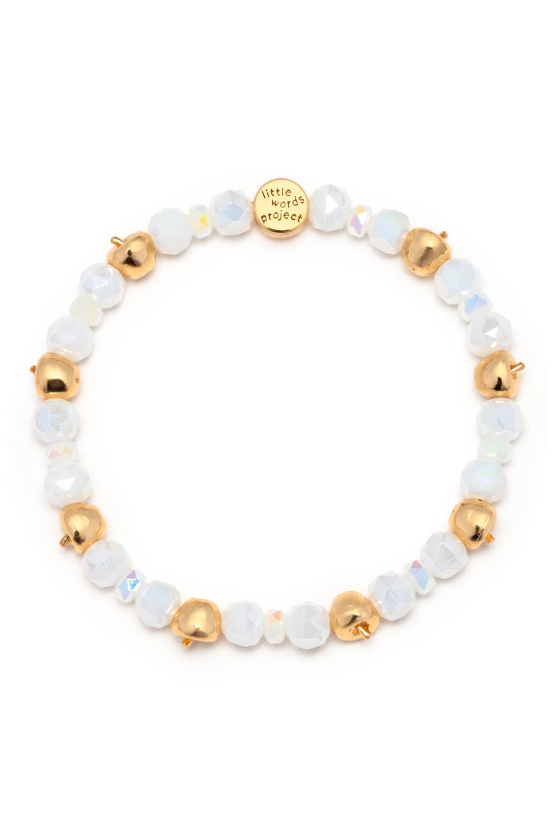 All Over Apple Stacker Beaded Bracelet, Main, color, WHITE