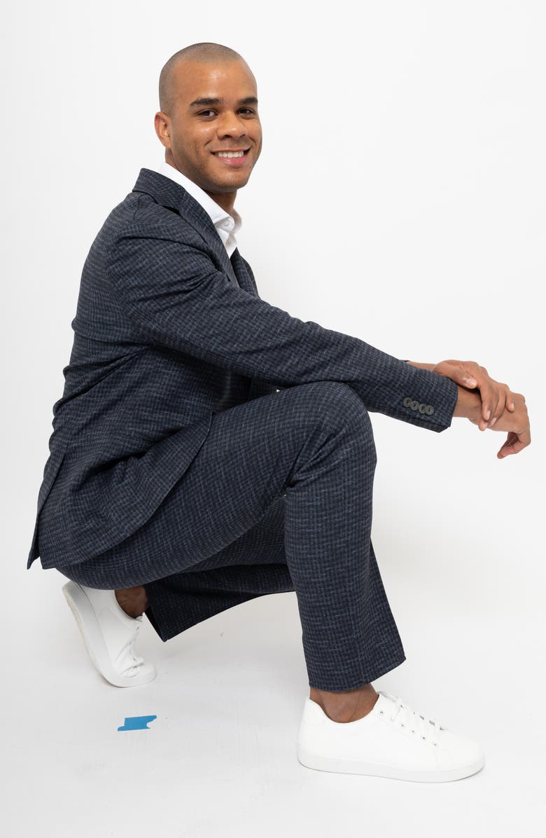 PINO BY PINOPORTE Jacob Sport Check Slim Fit Suit, Alternate, color, Navy