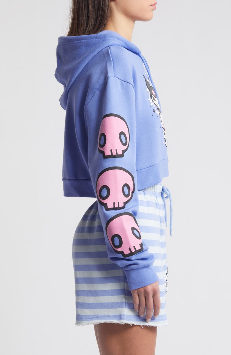 DUMBGOOD x Sanrio Kuromi<sup>®</sup> & My Melody<sup>®</sup> Crop Hoodie, Alternate, color, 