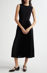 Theory Sleeveless Pleated Midi Dress