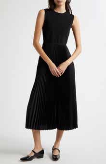 Theory Sleeveless Pleated Midi Dress