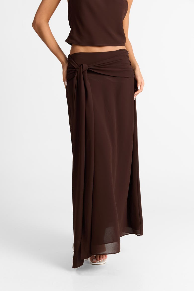 Nova Maxi Skirt, Alternate, color, Chocolate