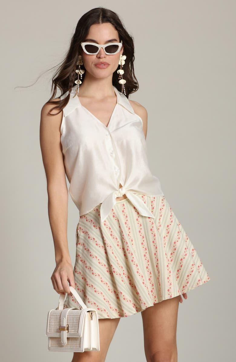 Avec Les Filles Sleeveless Tie Front Top, Alternate, color, Off White