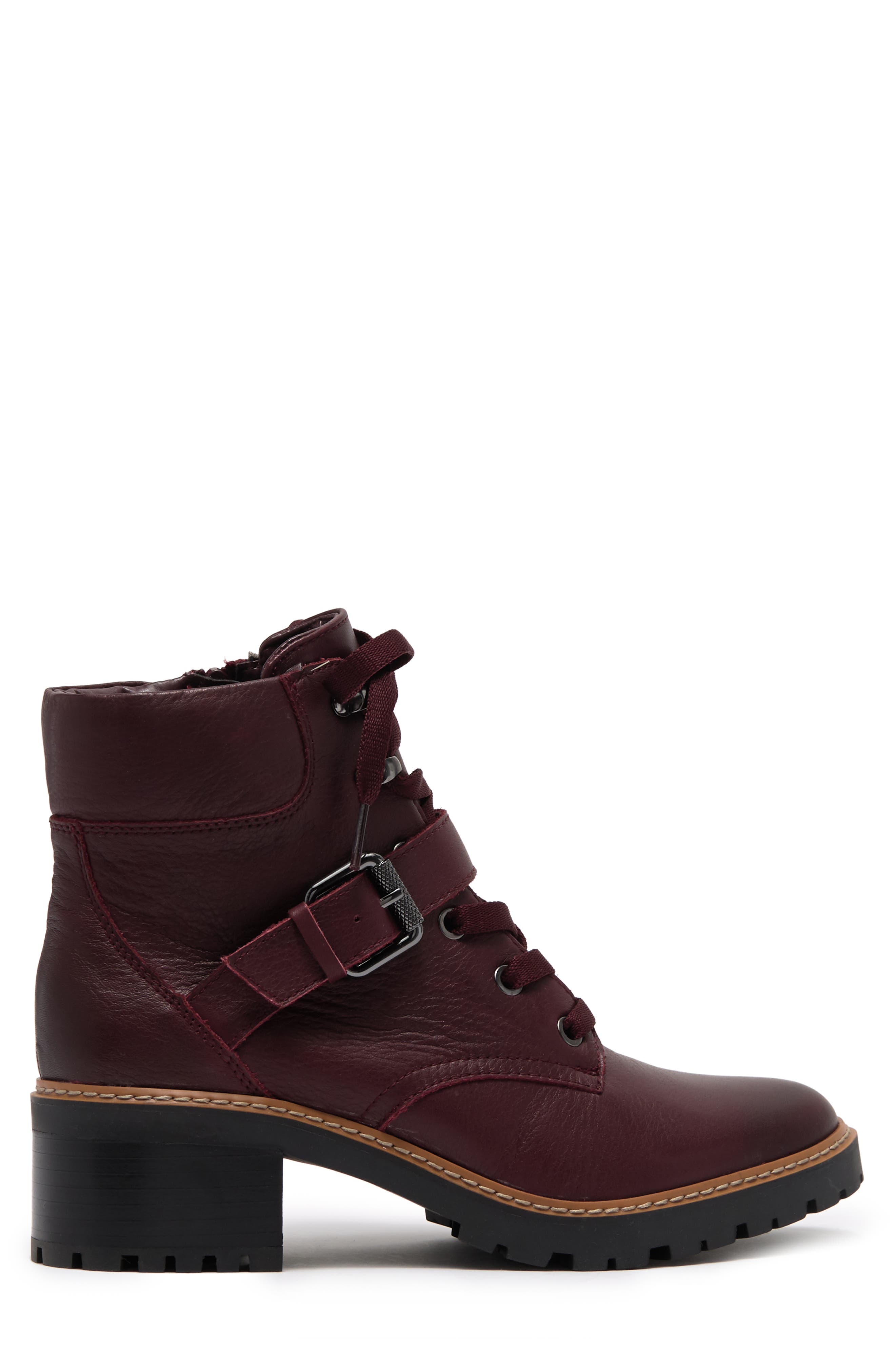 Tia Water Repellent Bootie, Alternate, color, RED LEATHER