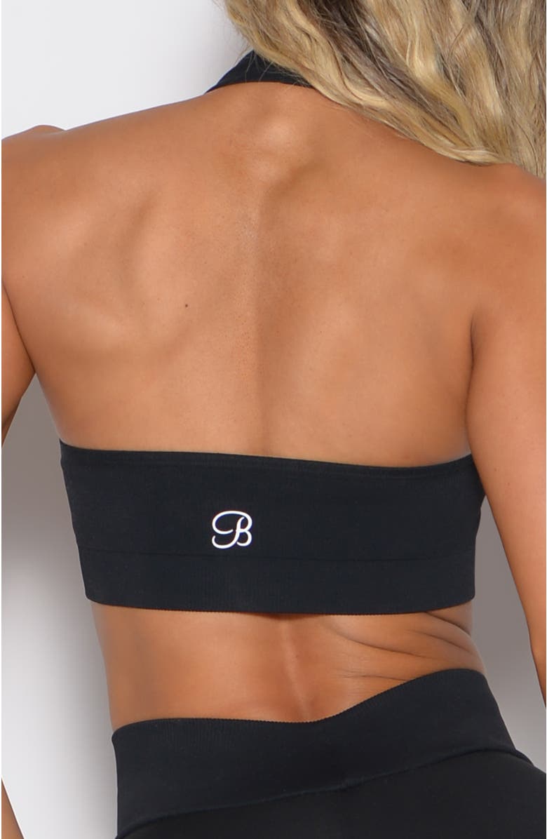 Bombshell Sportswear Rib Backless Bra, Alternate, color, Black