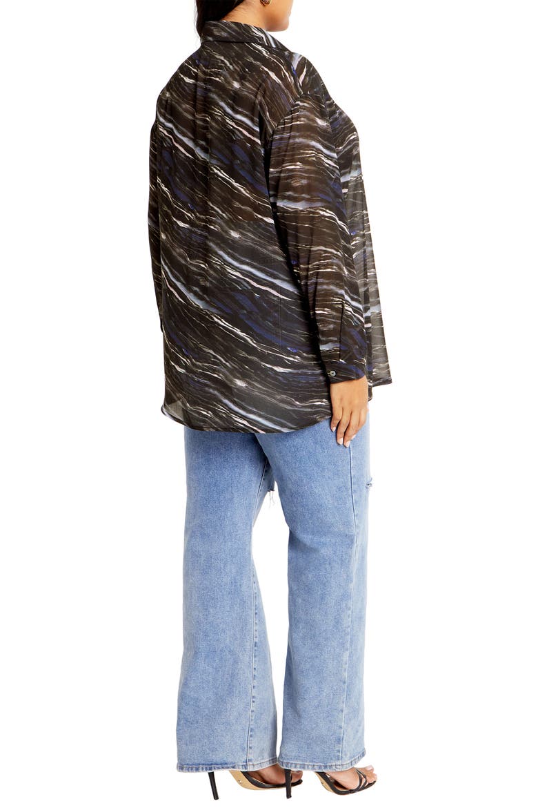 Sheer Lover Print Long Sleeve Shirt, Alternate, color, MARBLE