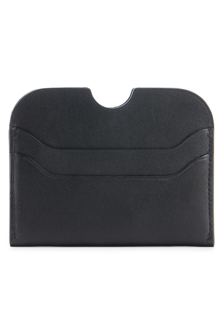 Large Elmas Leather Card Holder, Alternate, color, BLACK