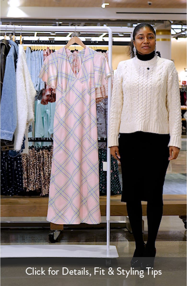 Jess Check Tie Back Midi Dress, sales video thumbnail