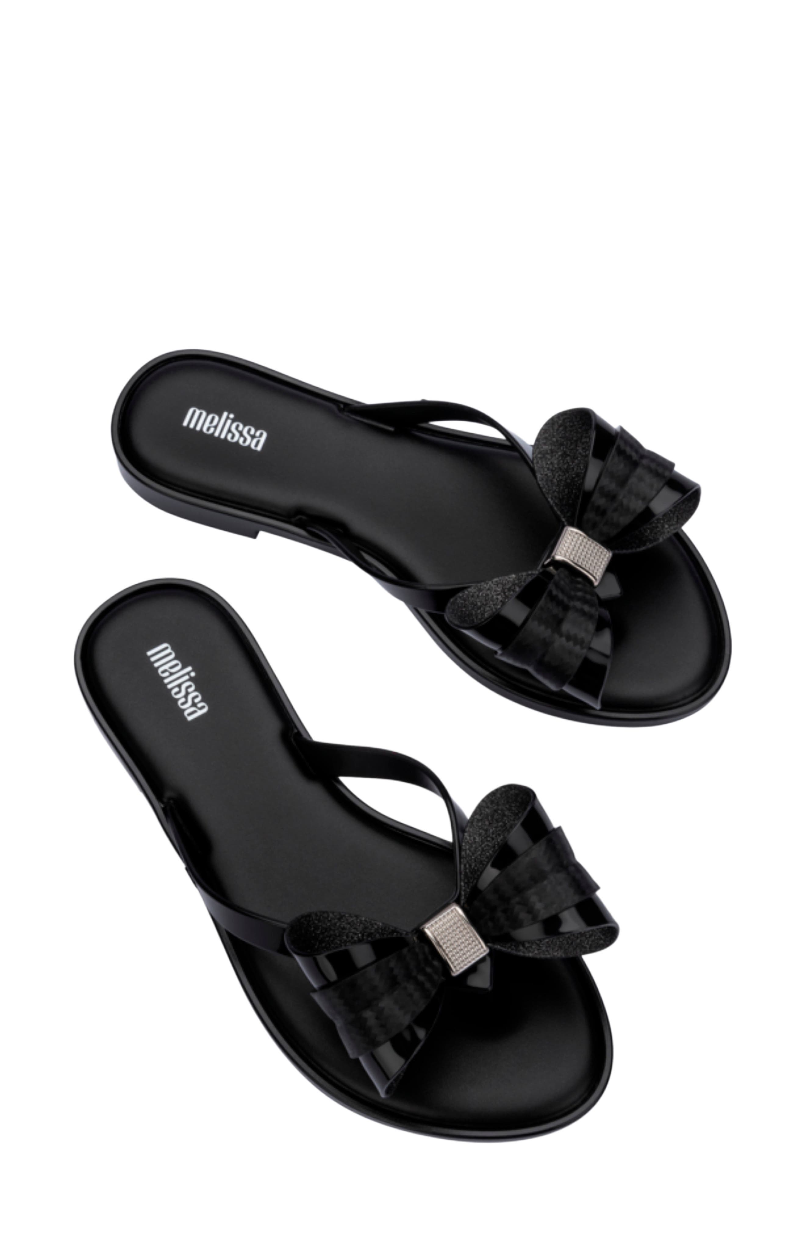 Melissa Slim V Ad Water Resistant Flip Flop, Alternate, color, Black