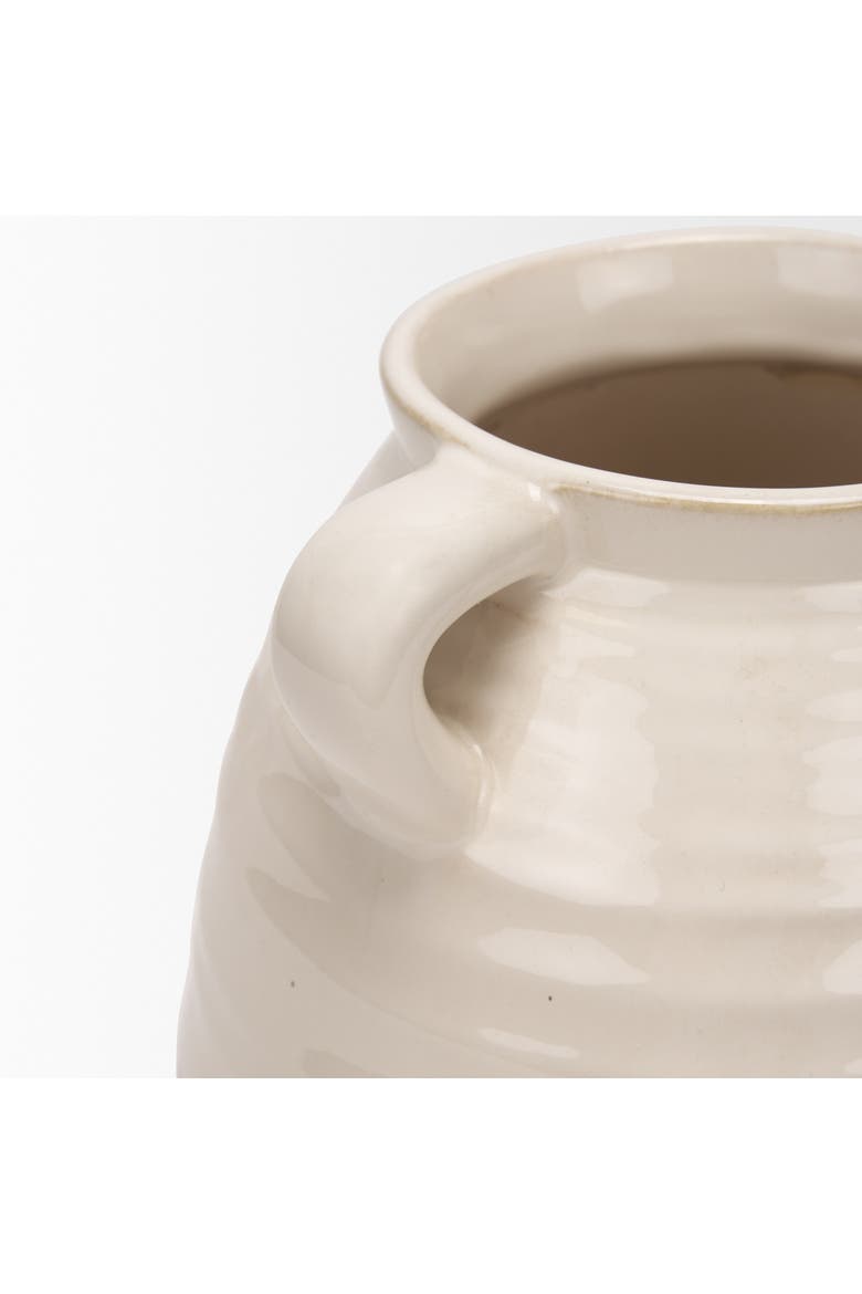 Tryna Large Beige w/ Matte Brown Ceramic Vase, Alternate, color, Brown