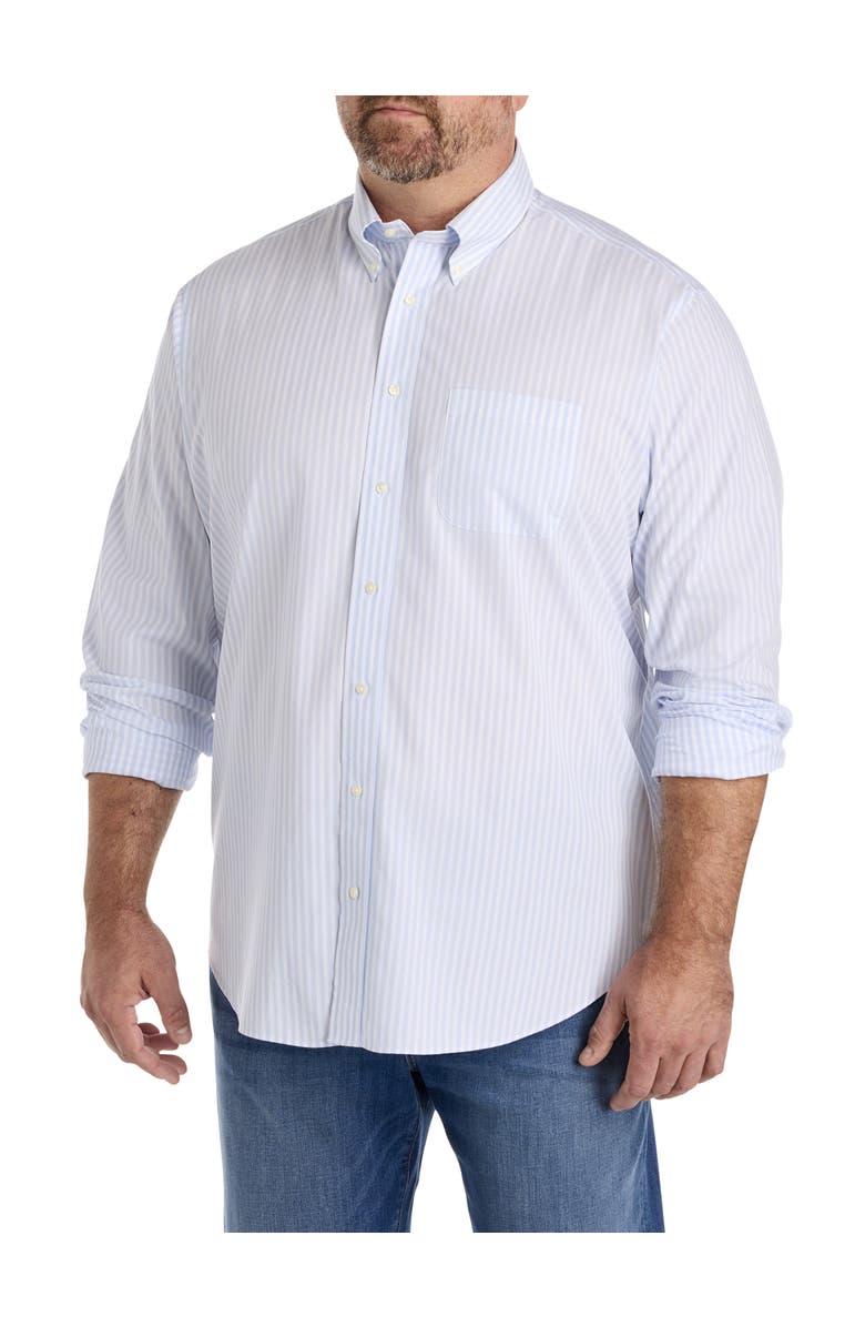 Brooks Brothers Big & Tall Non-Iron Grounded Striped Dress Shirt, Alternate, color, Blue