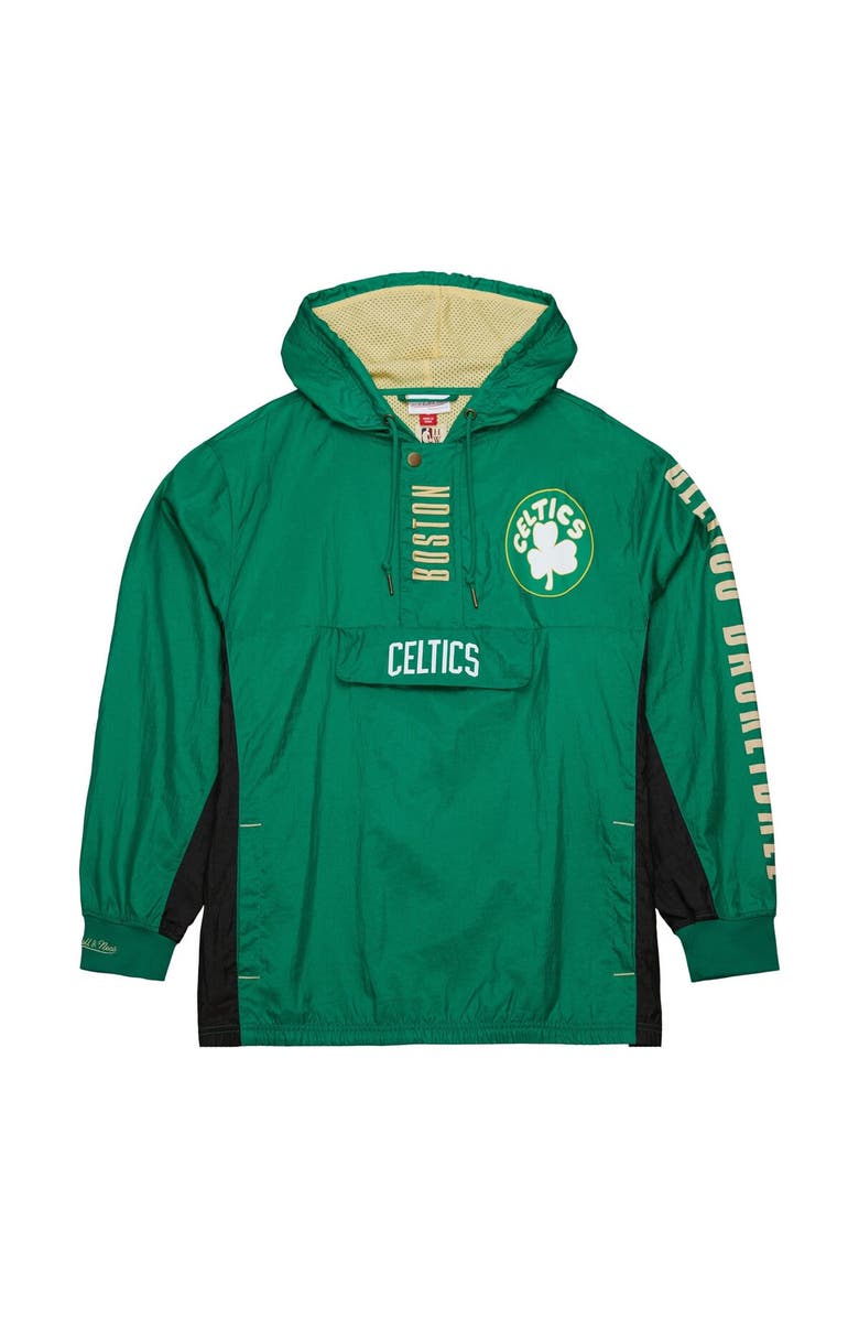 Mitchell & Ness Men's Mitchell & Ness Kelly Green Boston Celtics Big & Tall Hardwood Classics Team OG 2.0 Anorak Hoodie Quarter-Zip Windbreaker Jacket, Alternate, color, 