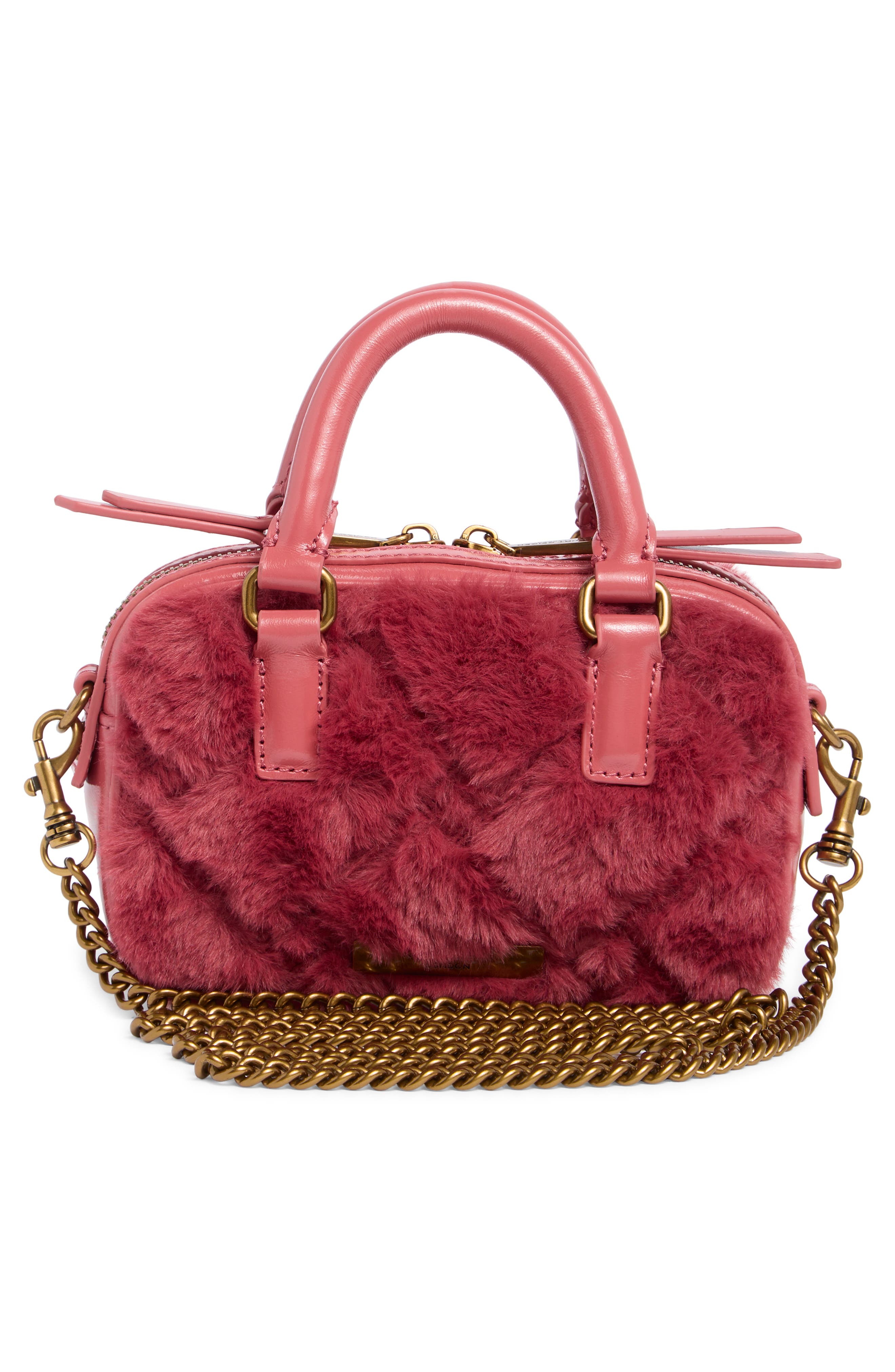 Kurt Geiger London Extra Small Kensington Faux Fur Duffle Bag, Alternate, color, 