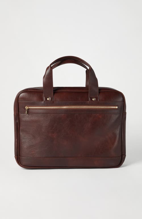 Brunello Cucinelli Calfskin Zipped Briefcase In Brown