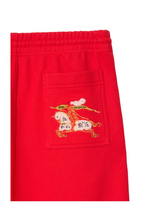 Burberry Watercolour Ekd Cotton Jogging Pants In Red