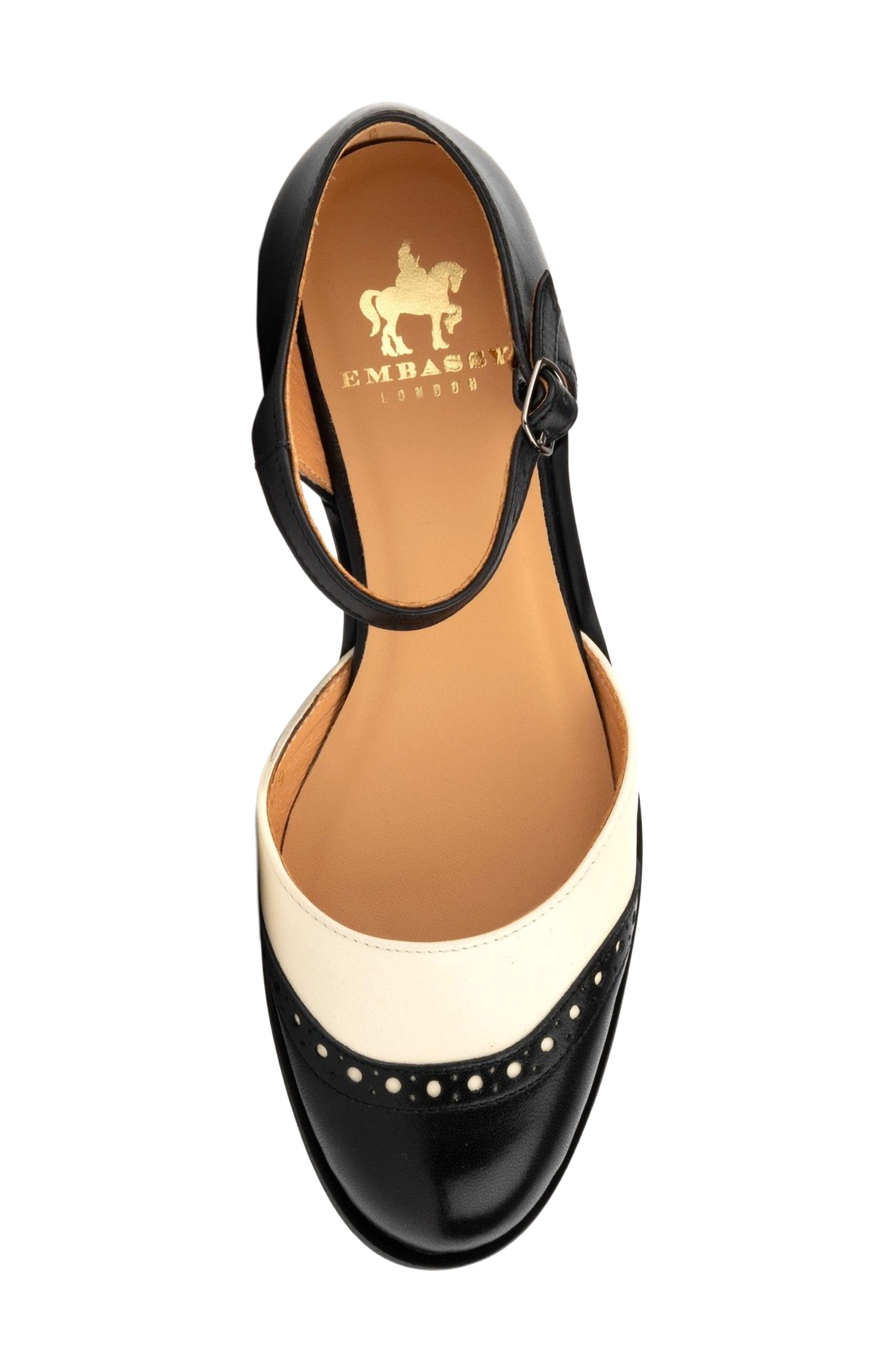 Gigot Ankle Strap Flat, Alternate, color, BLACK