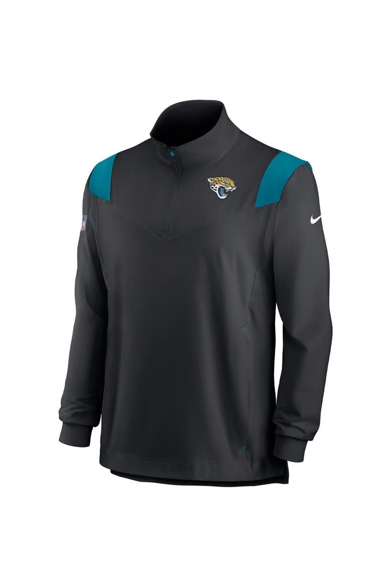 Men's Nike Black Jacksonville Jaguars Sideline Coach Chevron Lockup Quarter-Zip Long Sleeve Top, Alternate, color, Black