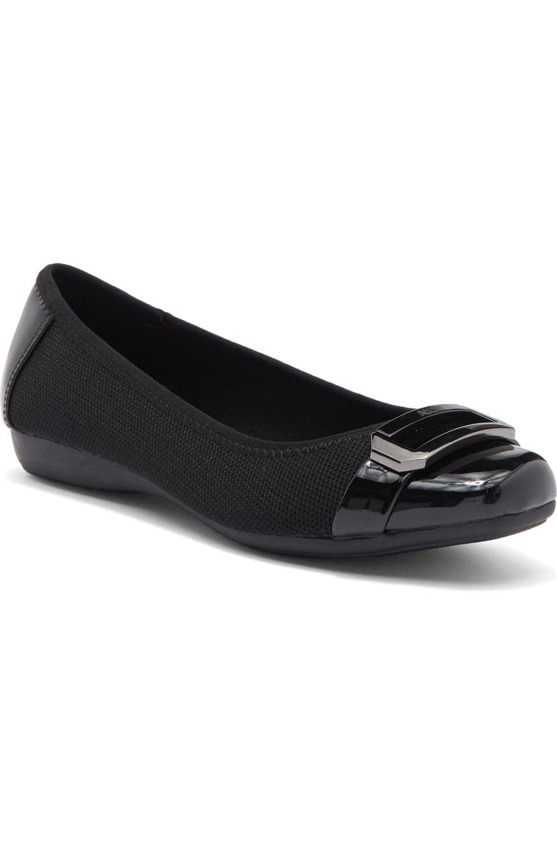 Anne Klein Ursula Buckle Ballet Flat, Main, color,