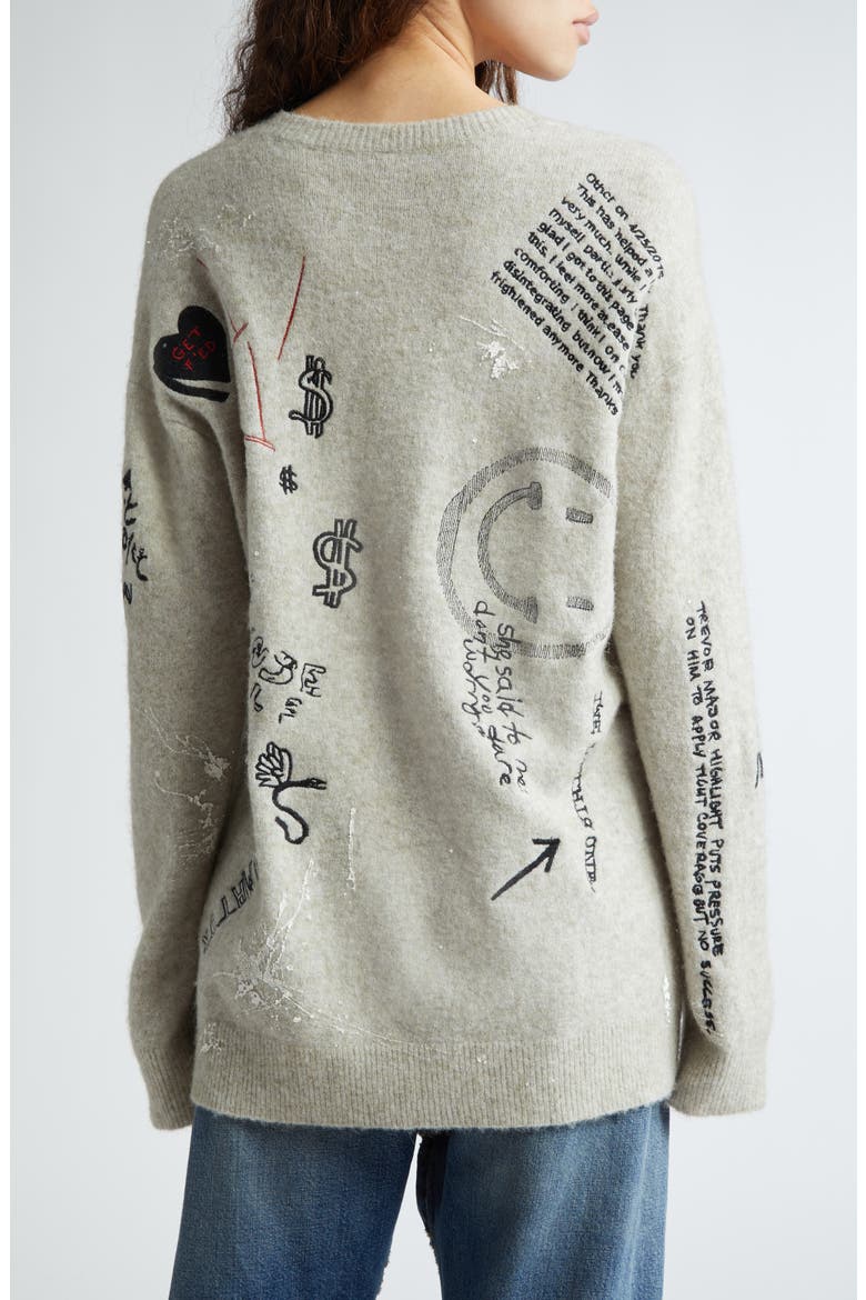 Oversize Embroidered Sweater, Alternate, color, OATMEAL WITH EMBROIDERY