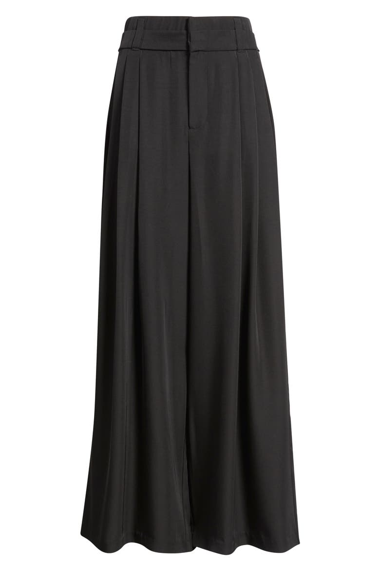 Skyrise Triple Pleat Palazzo Pants, Alternate, color, BLACK