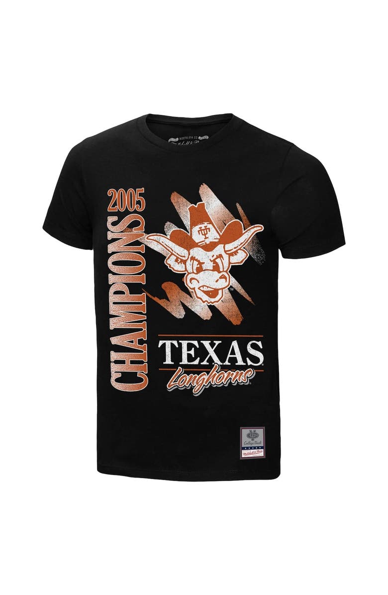 Mitchell & Ness Men's Mitchell & Ness Black Texas Longhorns Retro Brush Mineral Wash T-Shirt, Alternate, color, Black