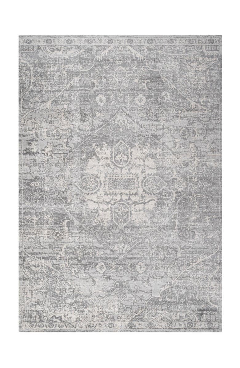 JONATHAN Y Modern Persian Vintage Medallion Area Rug, Main, color, Gray