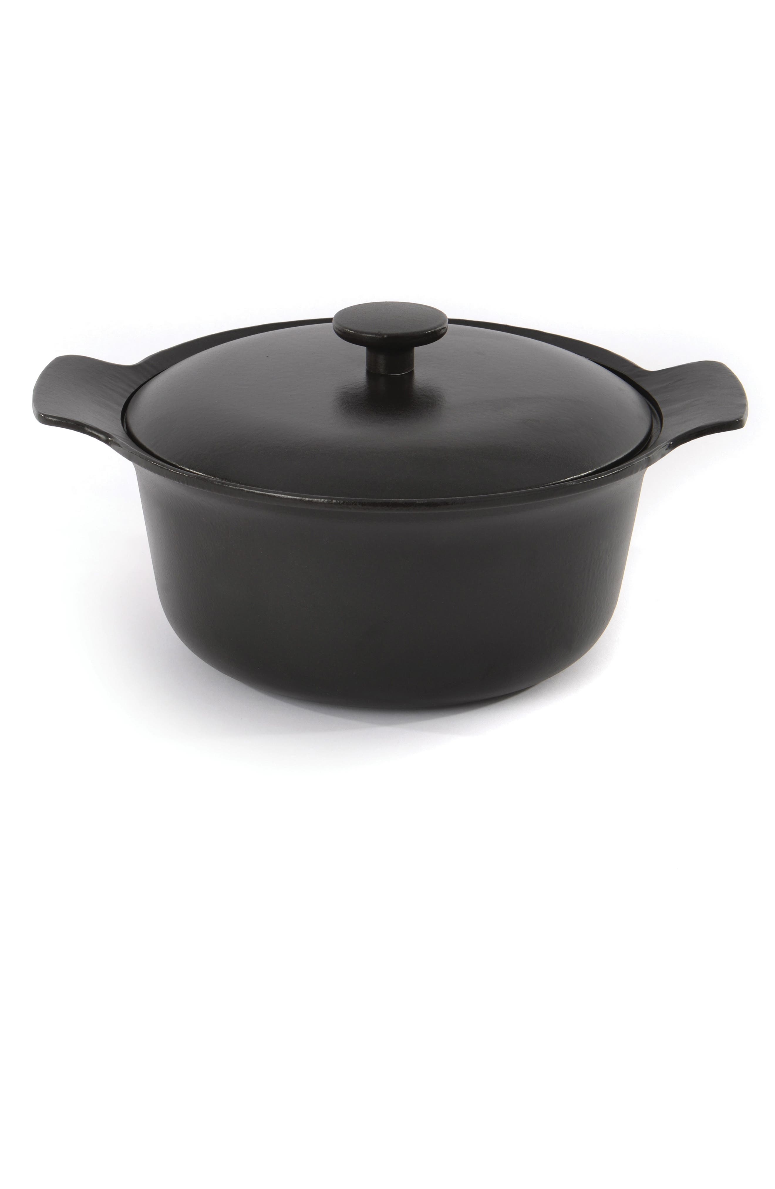 BergHOFF Black Ron Cast 4.4 Quart Iron Covered Stockpot