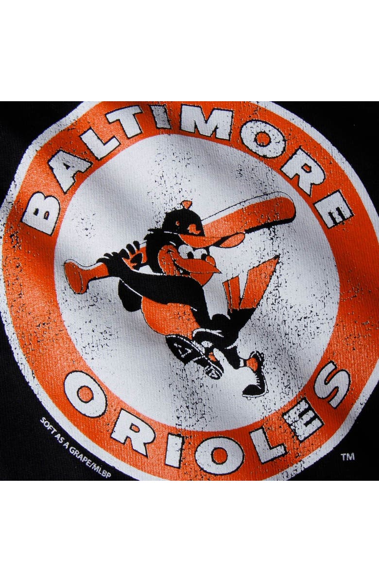 SOFT AS A GRAPE Toddler Soft As A Grape Black Baltimore Orioles Cooperstown Collection Shutout T-Shirt, Alternate, color,