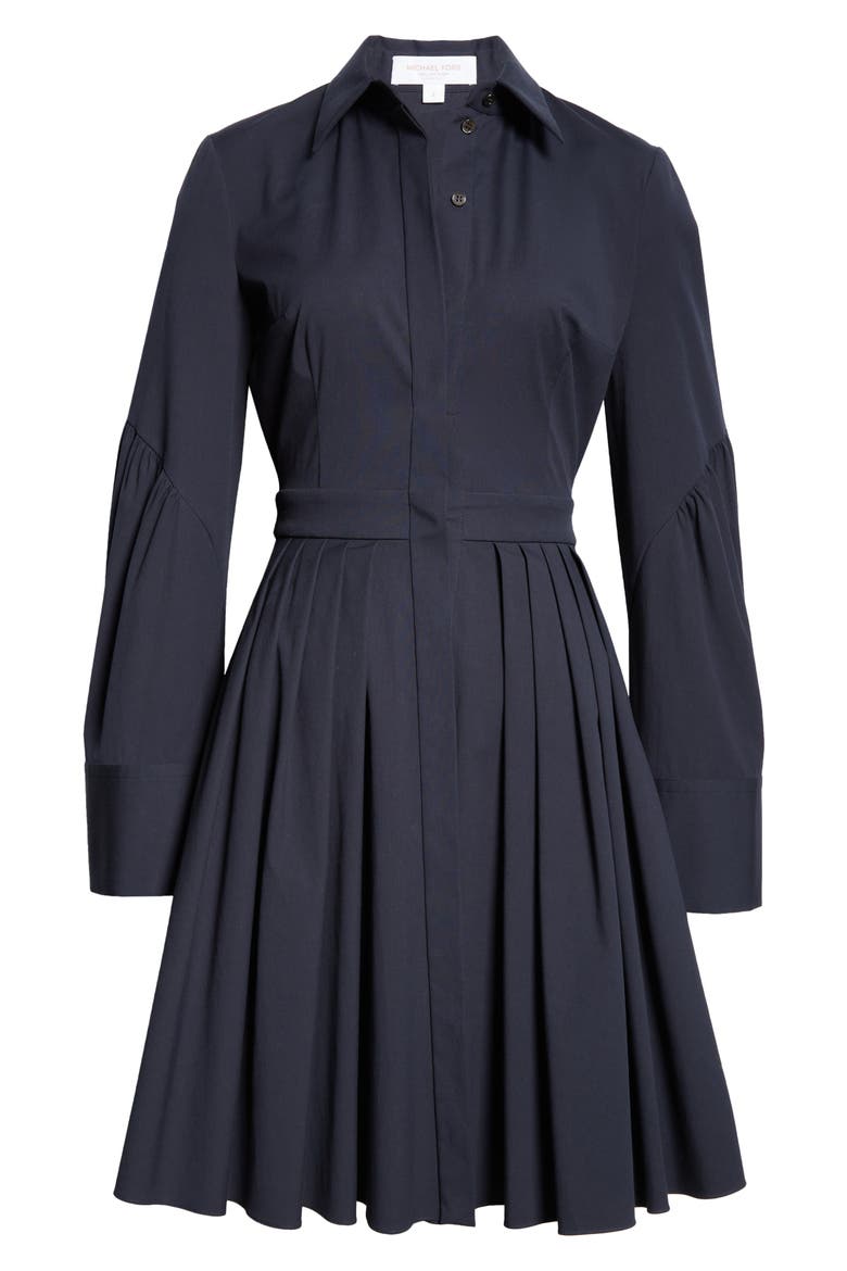Long Sleeve Stretch Cotton Shirtdress, Alternate, color, MIDNIGHT