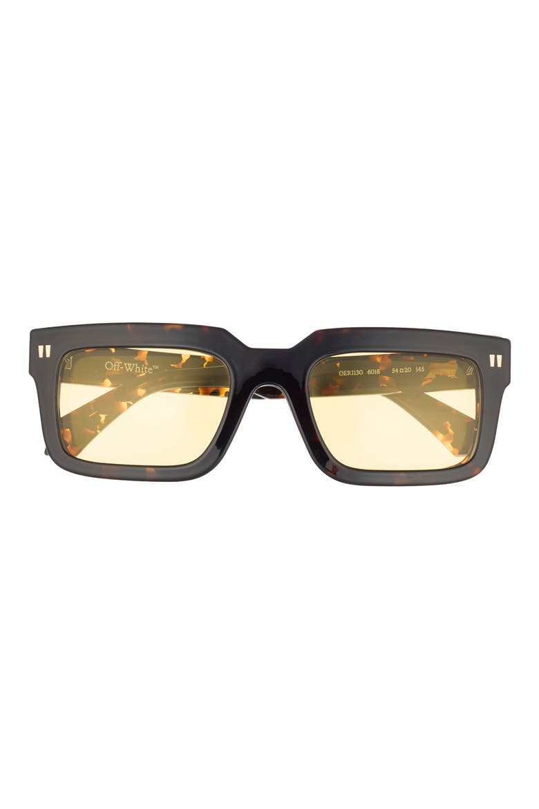 54mm Clip-On Square Sunglasses, Main, color, HAVANA YELLOW