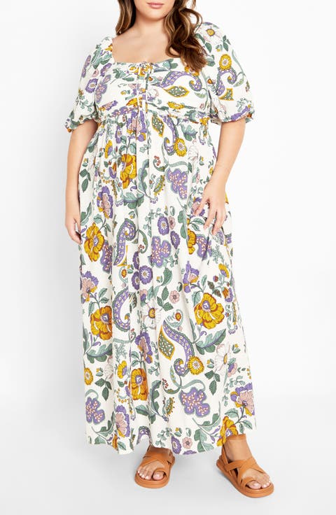 Ellea Puff Sleeve Maxi Dress (Plus)