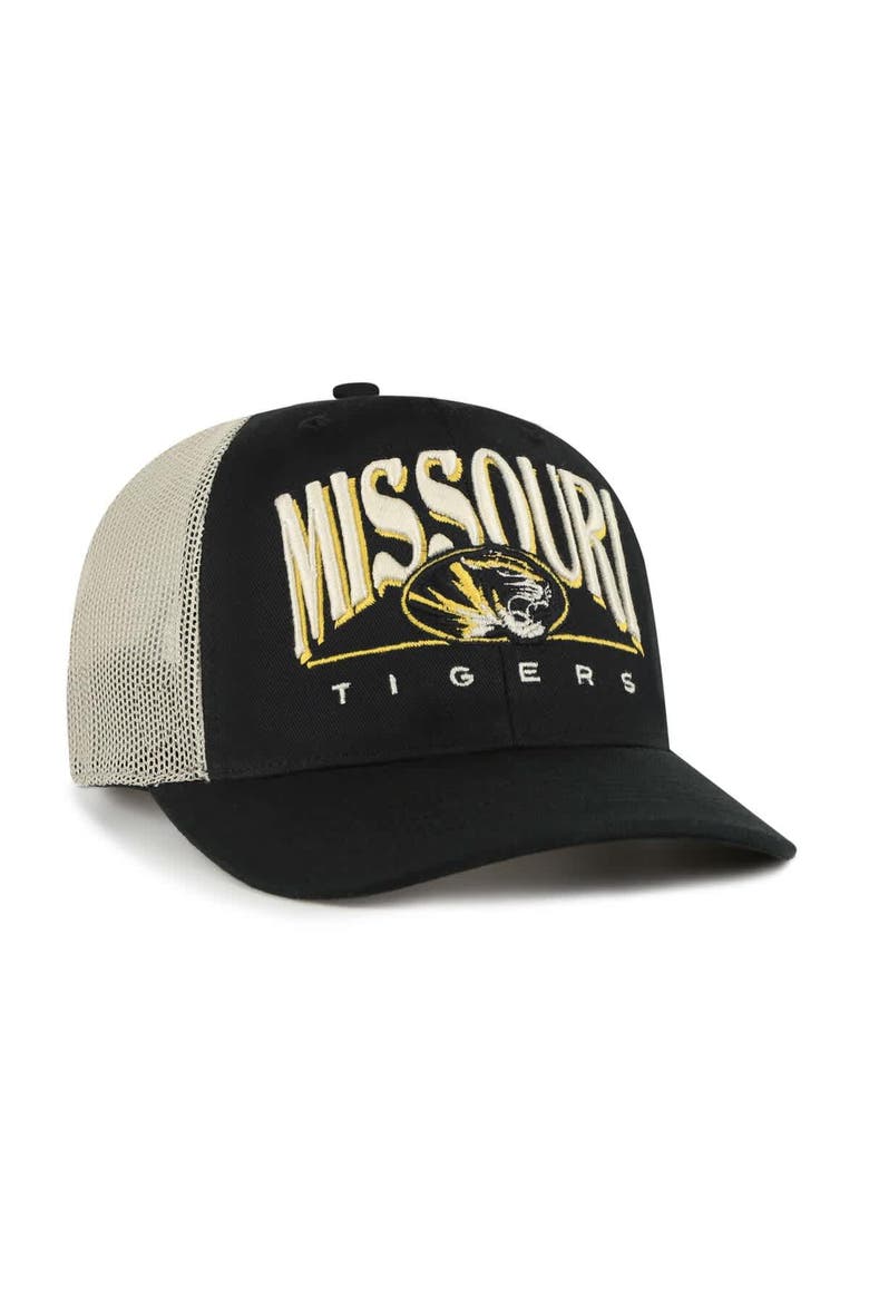 Men's '47 Black Missouri Tigers Arid Adjustable Trucker Hat, Alternate, color, Black
