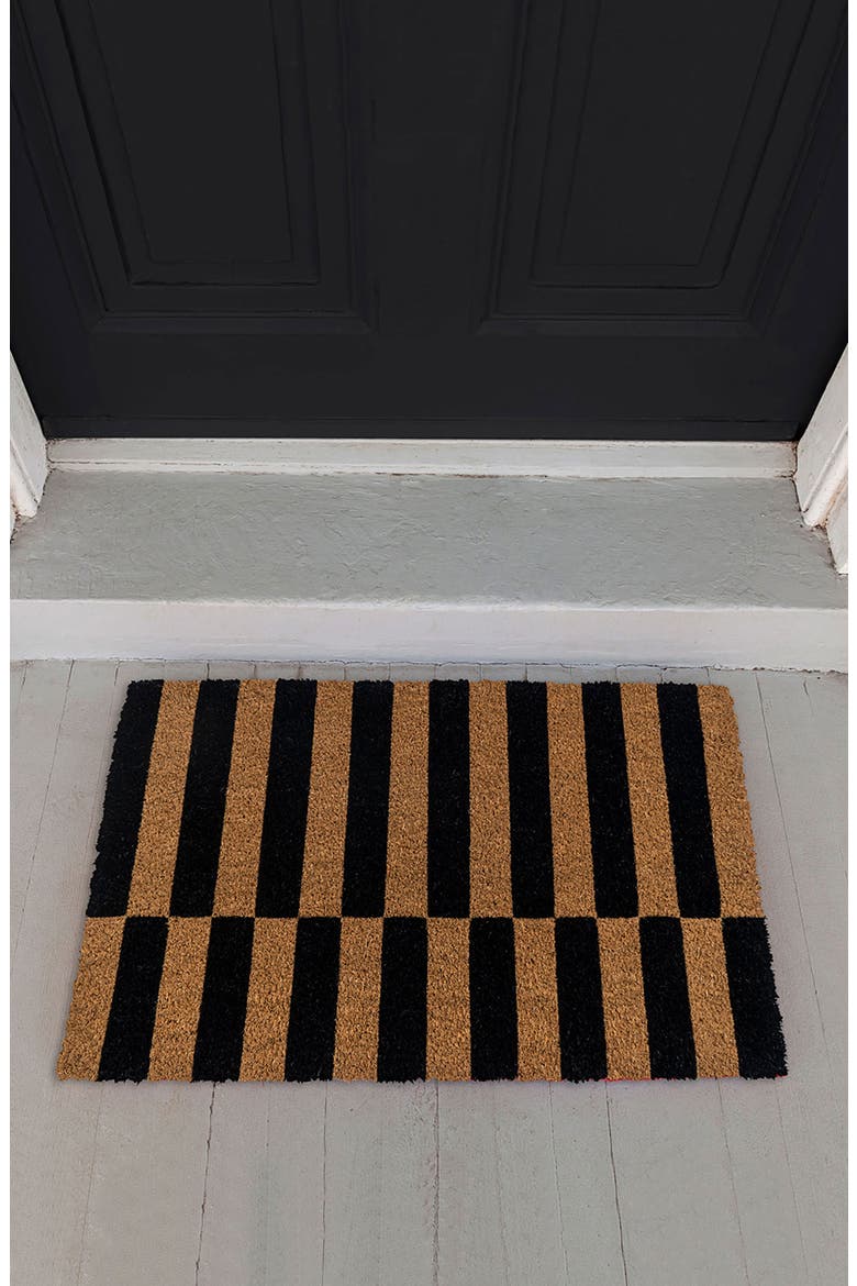 Alternating Stripe Doormat, Alternate, color, NATURAL COIR / BLACK