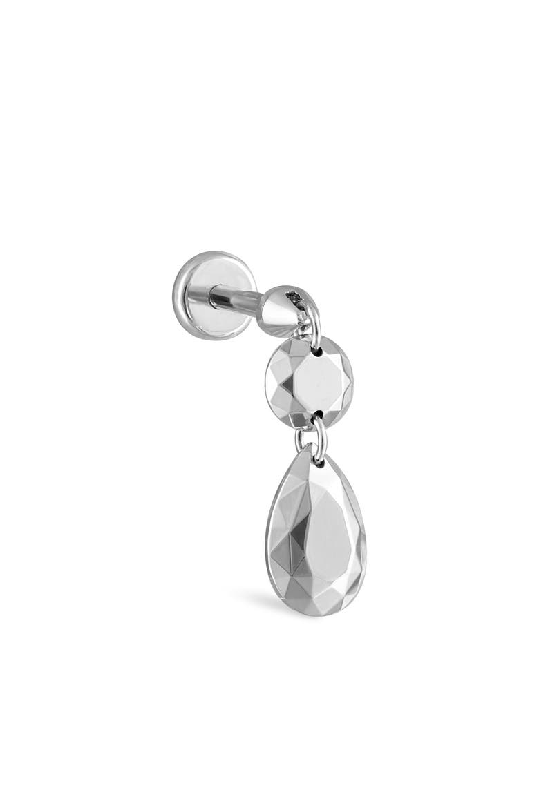 Faceted Drop Earring, Main, color, WHITE GOLD