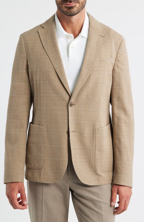 Hugo Boss Boss Hanry Slim Fit Check Stretch Wool & Cotton Sport Coat In Brown